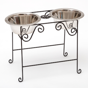 Wrought Iron Quart Pet Feeder - 15" H